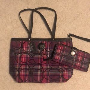 Authentic Coach purse with matching wallet